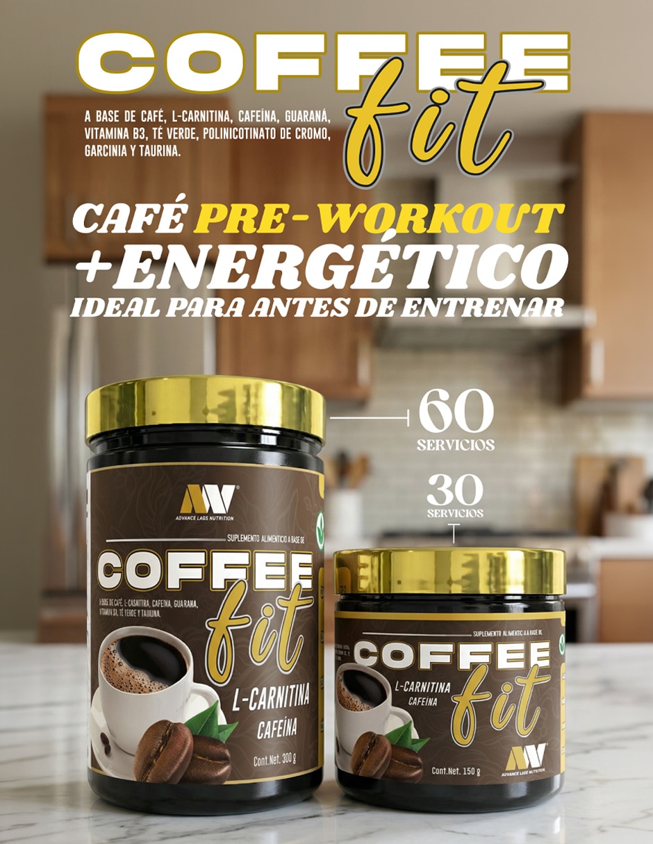 Coffee FIT café energético y termogénico Advance Nutrition con cafeína sabor café de 300 g