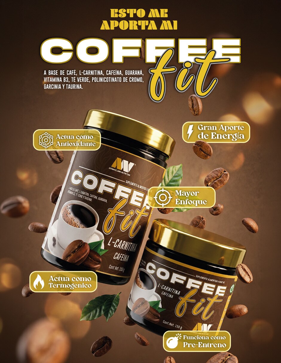 Coffee FIT café energético y termogénico con cafeína sabor café de 300 g 3