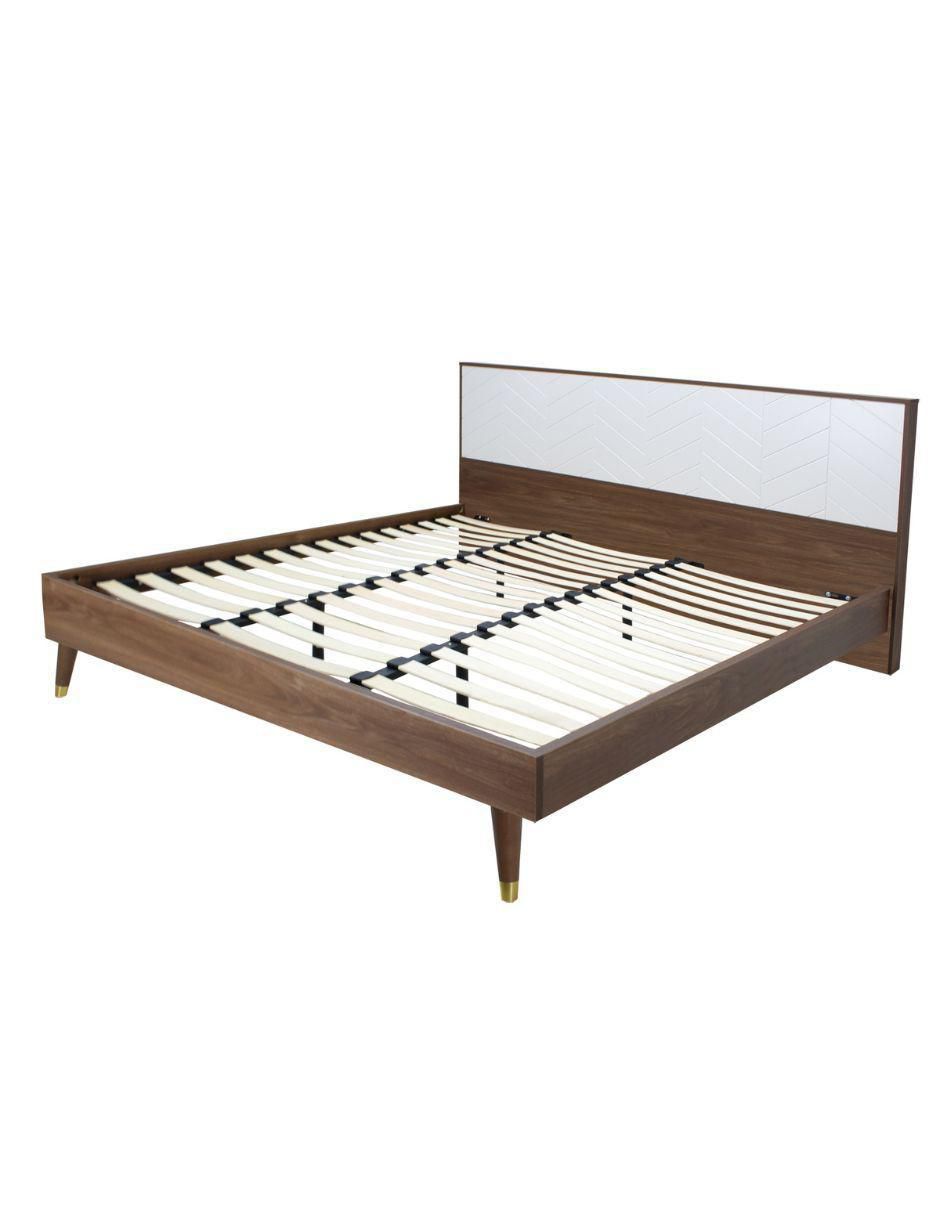 Cama Teramo Nogal de madera individual