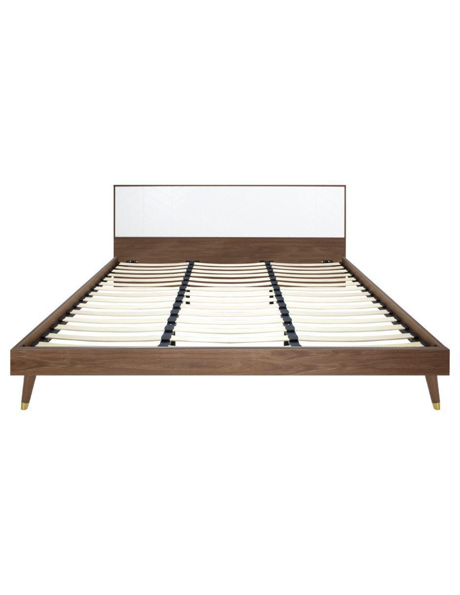 Cama Teramo Nogal de madera individual