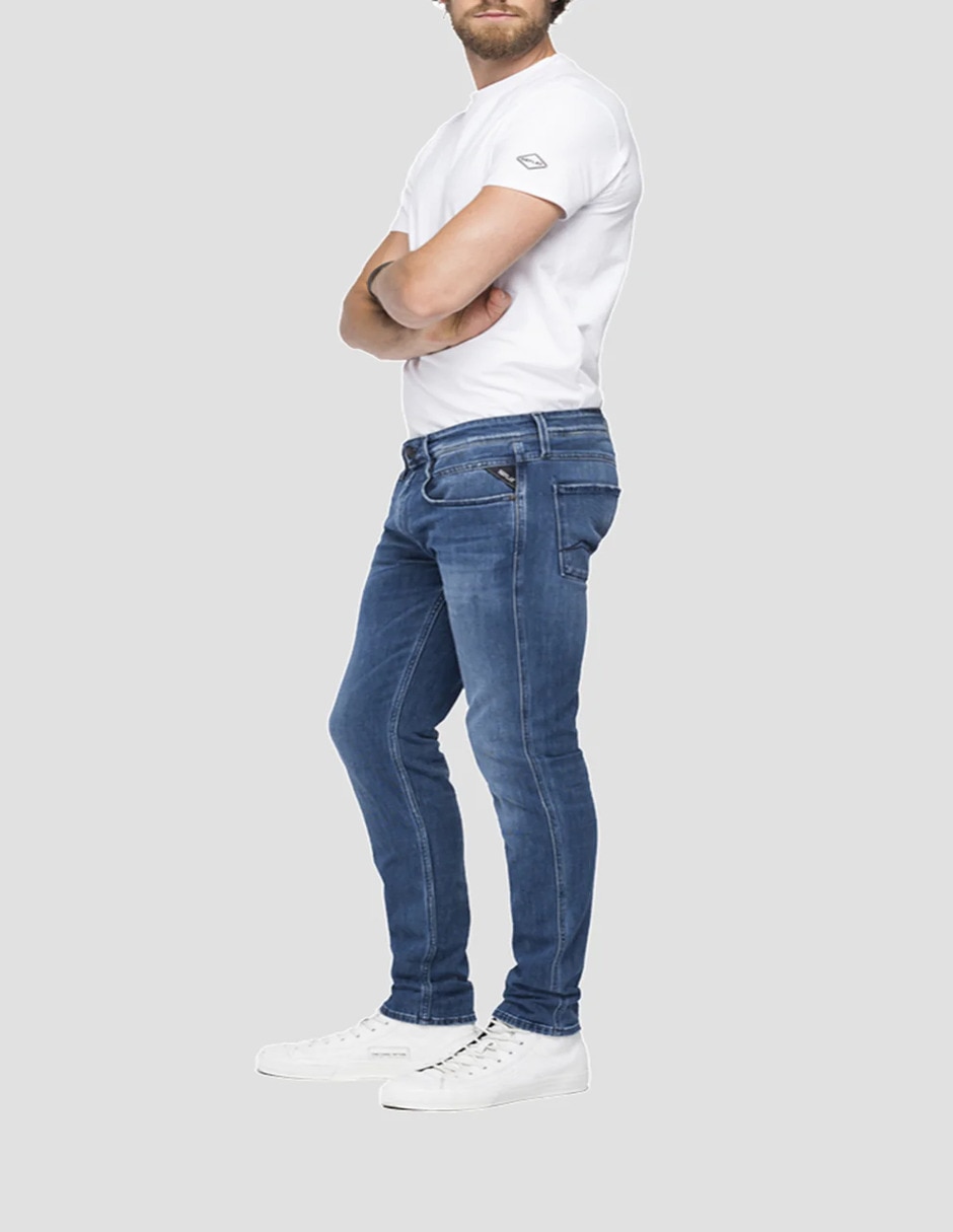 Jeans slim lavado claro para hombre 2