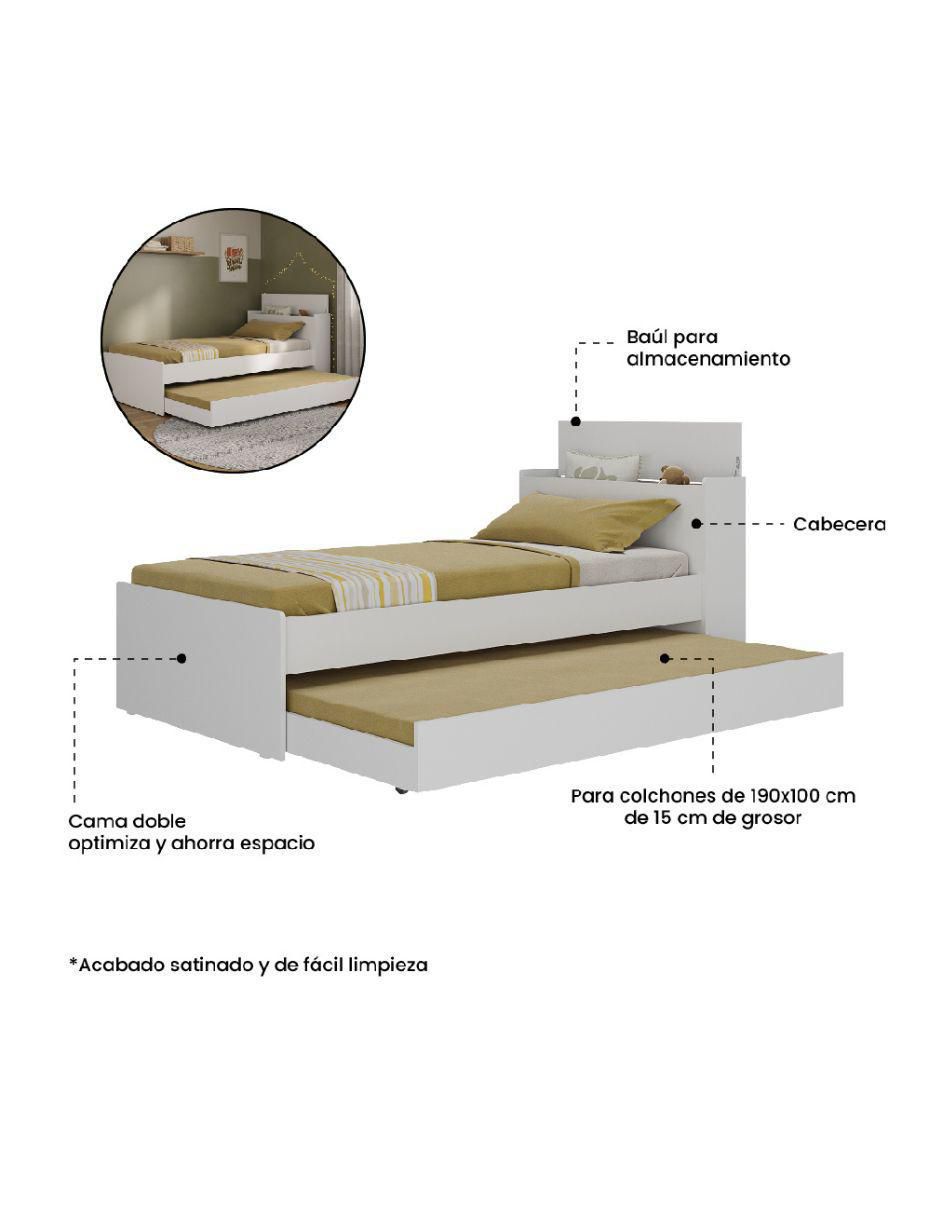 Cama doble Bicama de madera individual 3