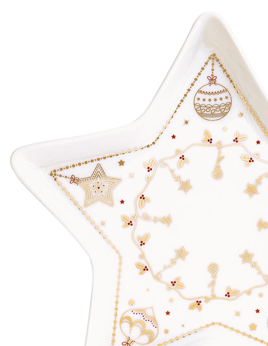 Platón navideño Christmas Lights de porcelana 1 pieza 3
