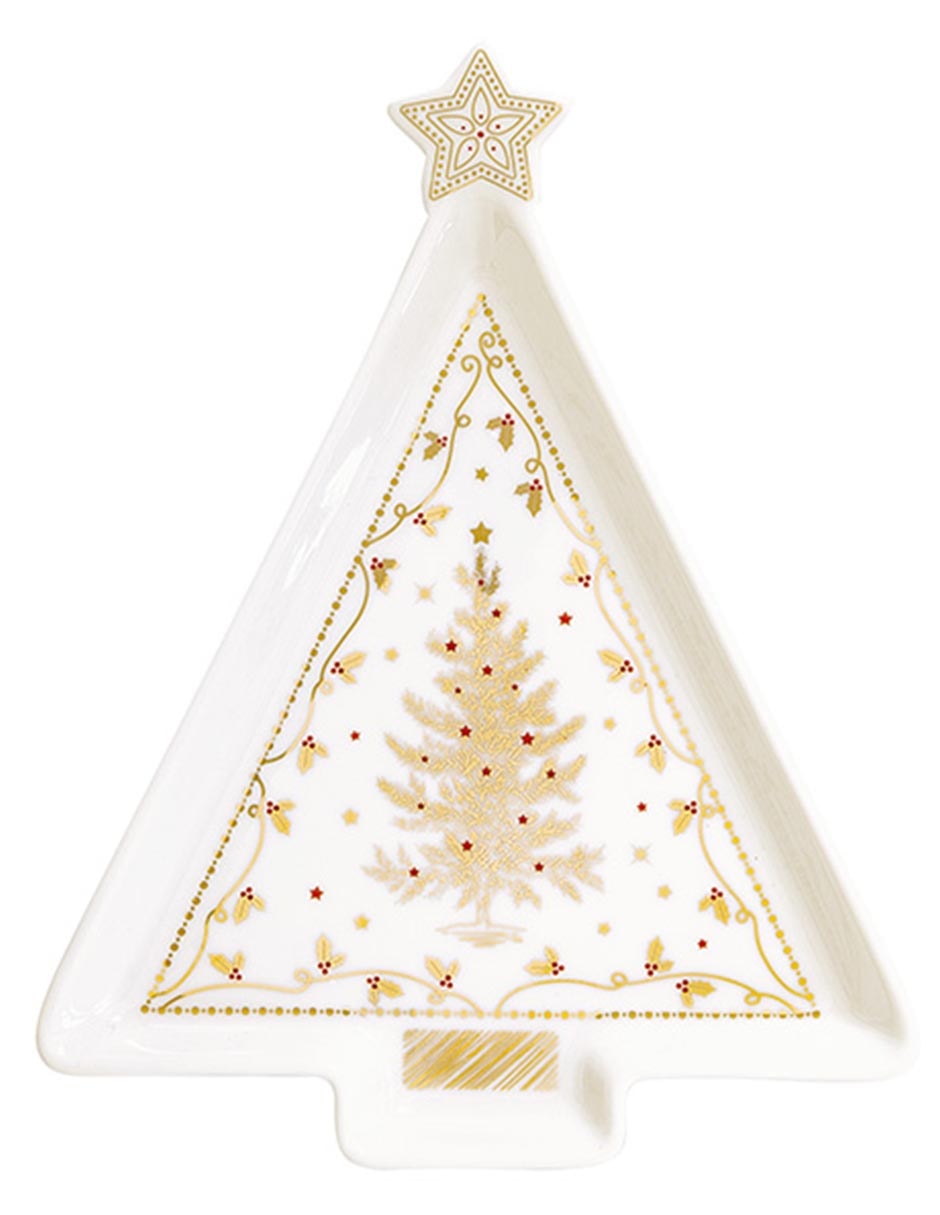 Platón navideño Christmas Lights de porcelana 1 pieza 1
