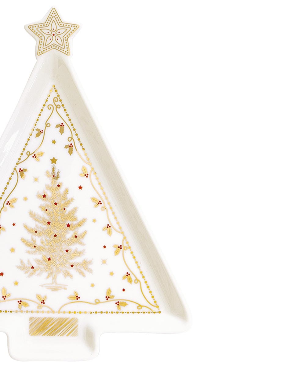 Platón navideño Christmas Lights de porcelana 1 pieza