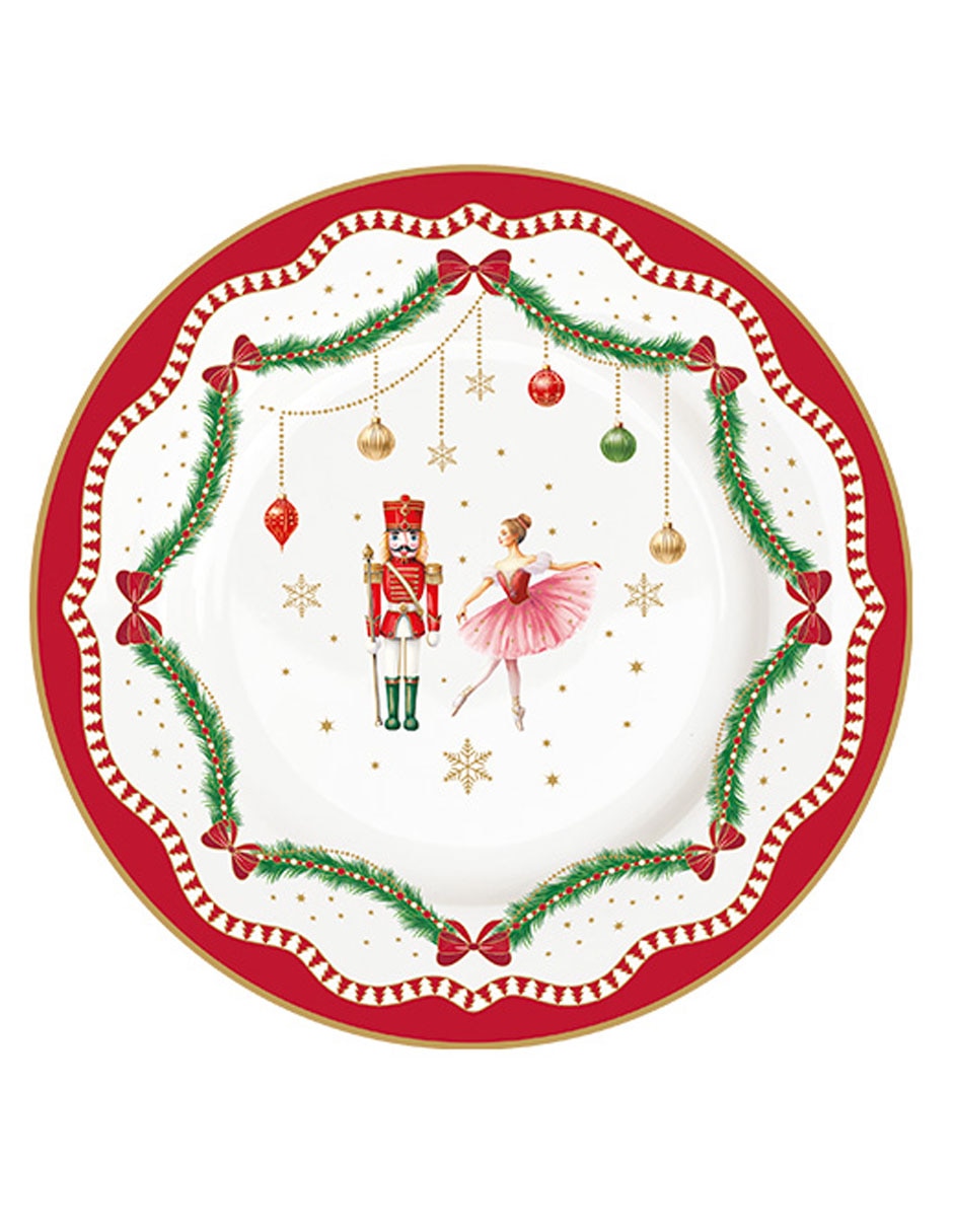 Vajilla cerrada navideña Magie de Noël de porcelana para 4 personas 4