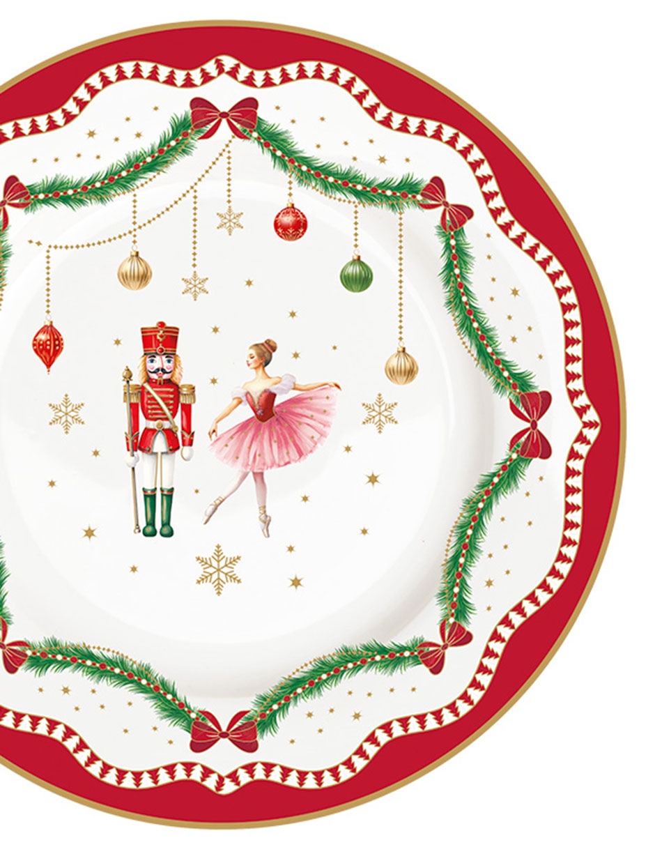 Vajilla cerrada navideña Magie de Noël de porcelana para 4 personas 6
