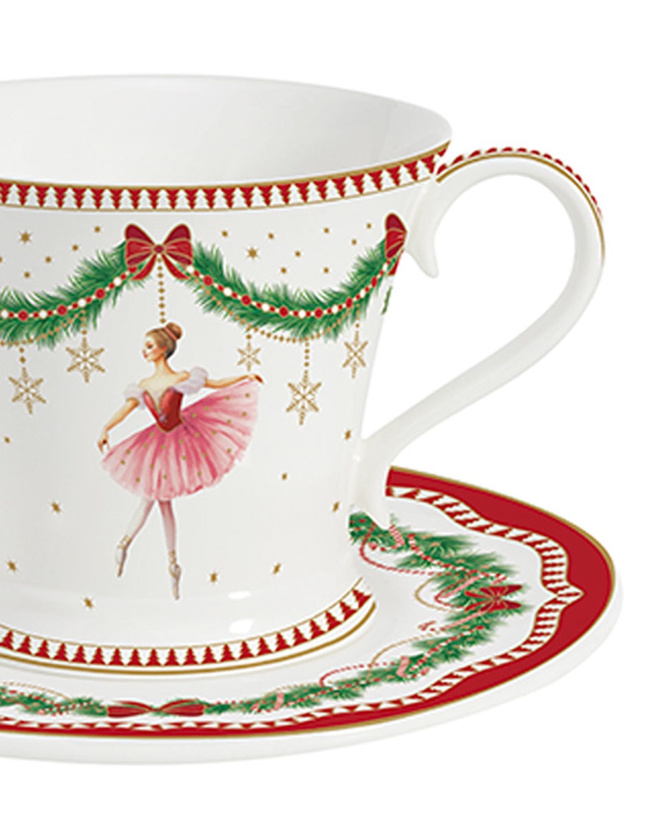 Vajilla cerrada navideña Magie de Noël de porcelana para 4 personas 7