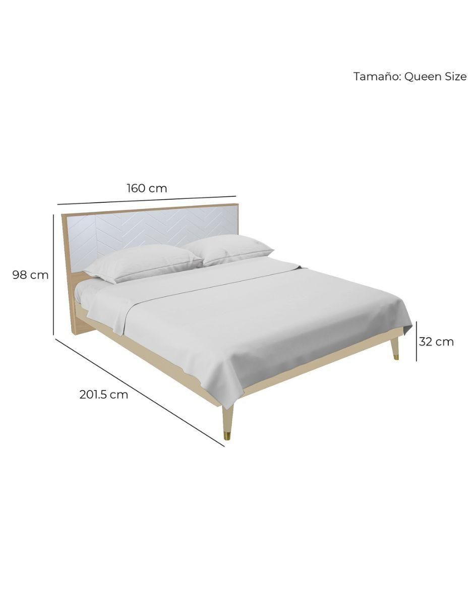 Cama Teramo Encino Mundo In de madera queen size