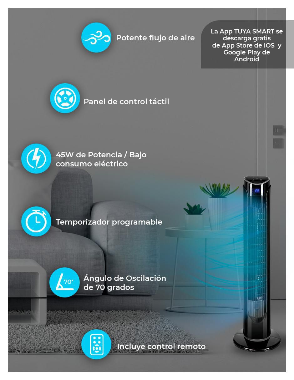 SET VENTILADOR SMART BT33 BLUE, BLANCO