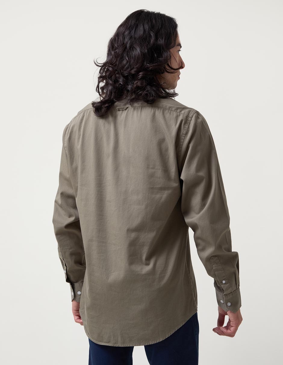 Camisa casual de algodón manga larga para hombre 5