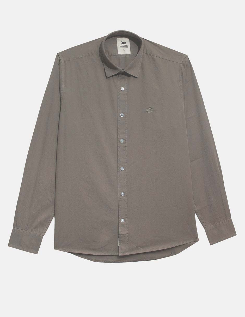 Camisa casual de algodón manga larga para hombre