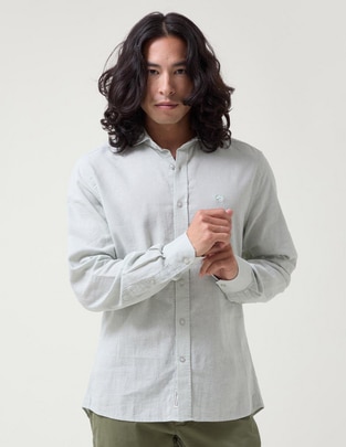 Camisa casual de algodón manga larga para hombre Camisa casual de algodón manga larga para hombre