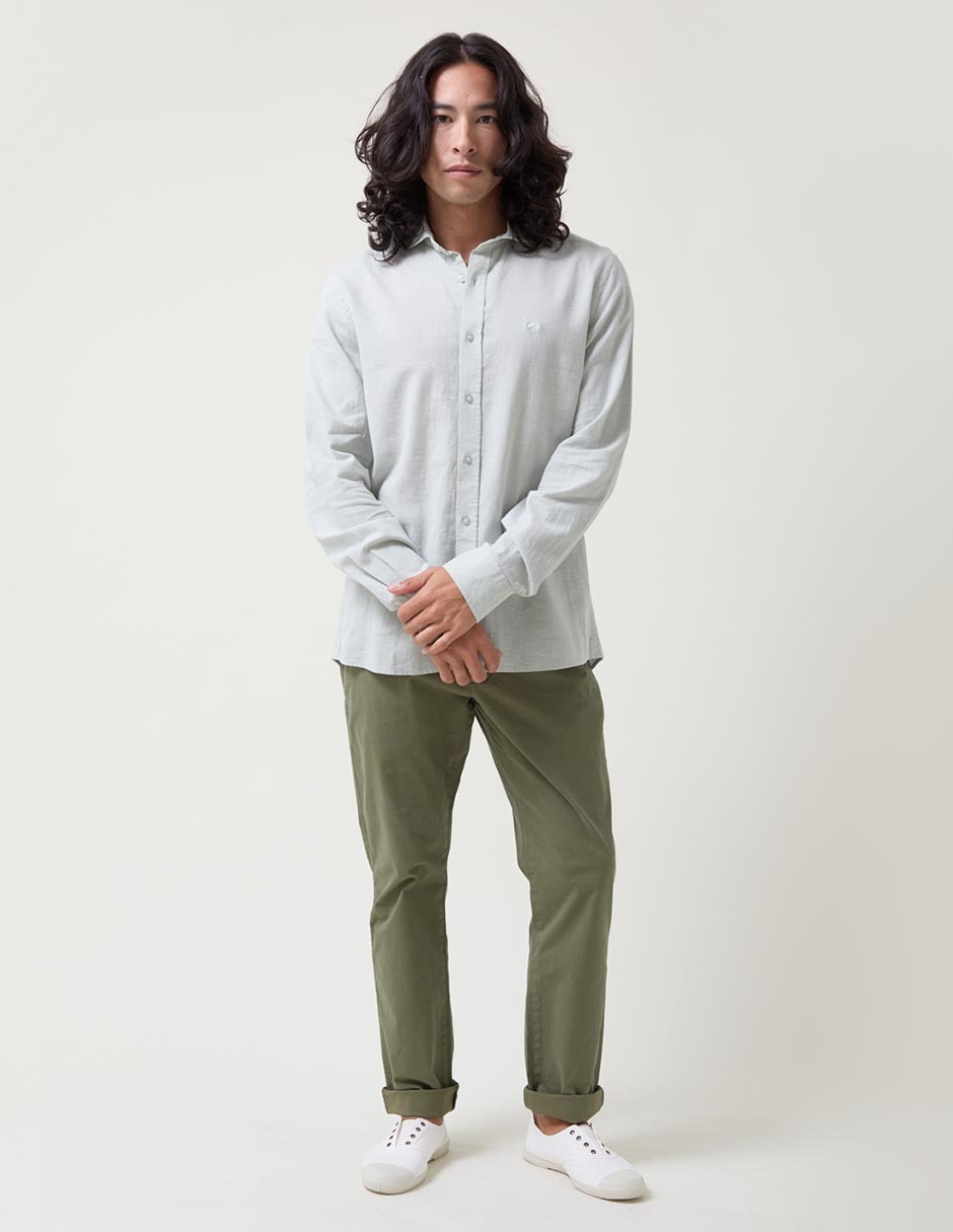 Camisa casual de algodón manga larga para hombre 3