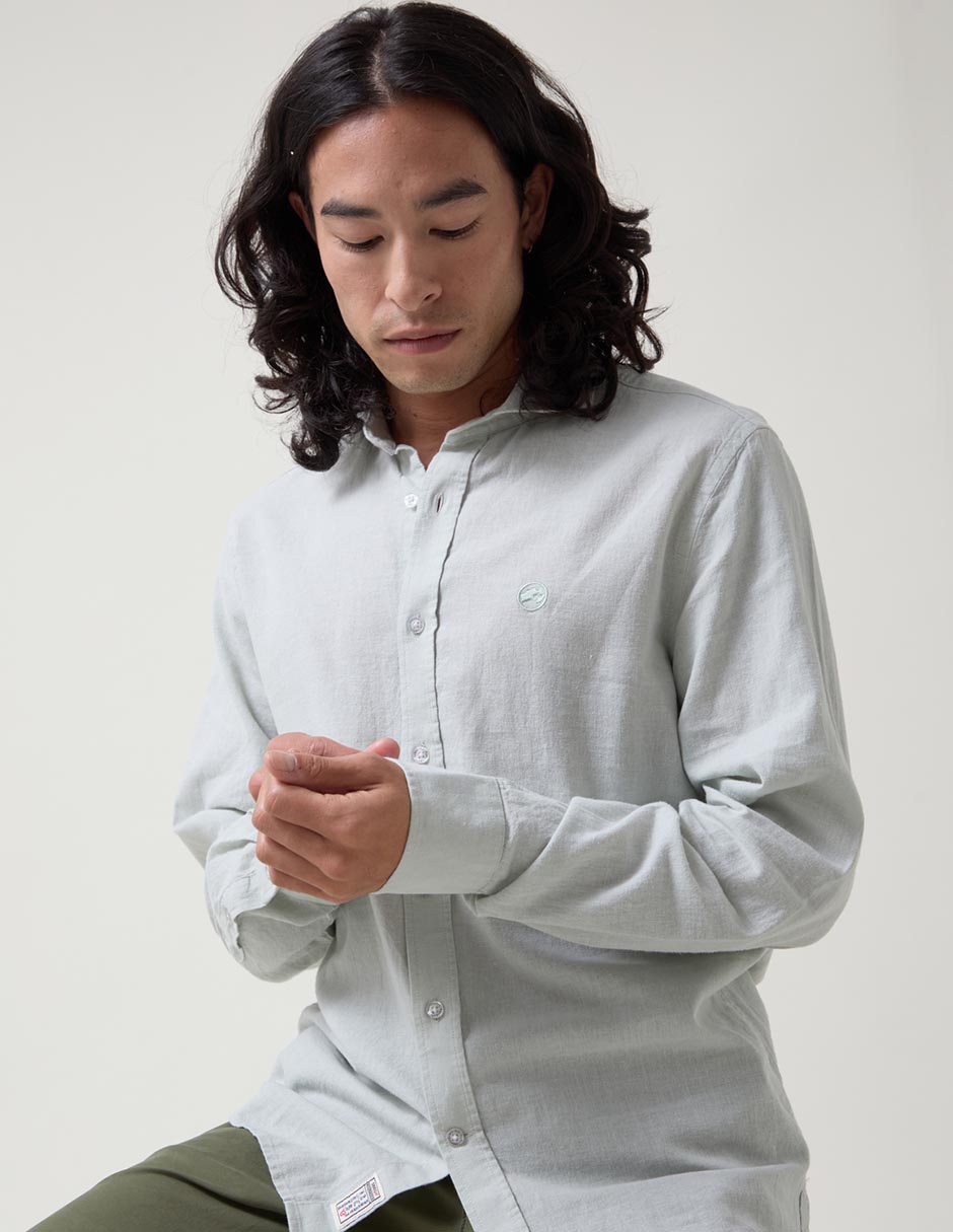Camisa casual de algodón manga larga para hombre 4