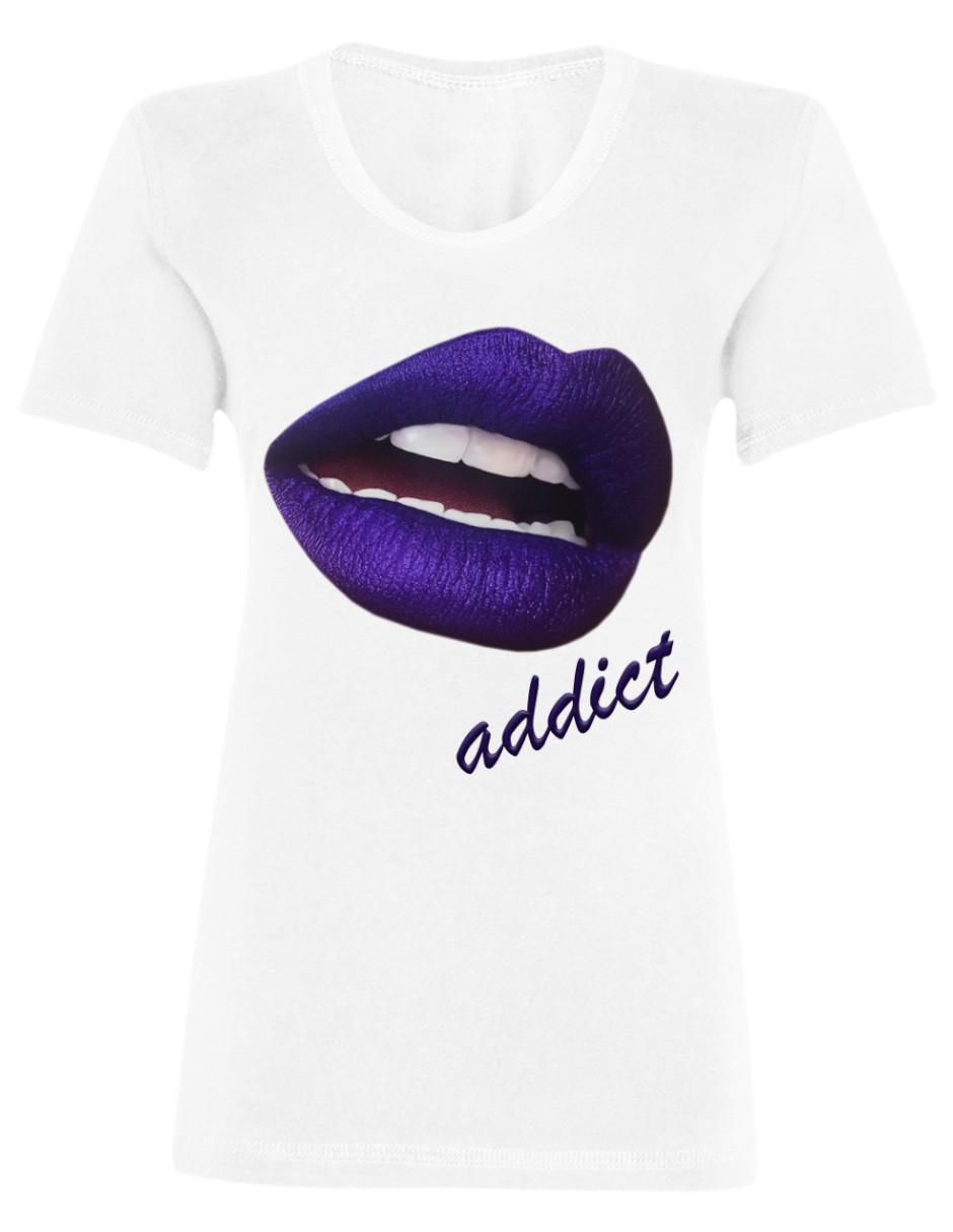 Playera tank manga corta Addict Sensual Beso Love cuello redondo para mujer 2
