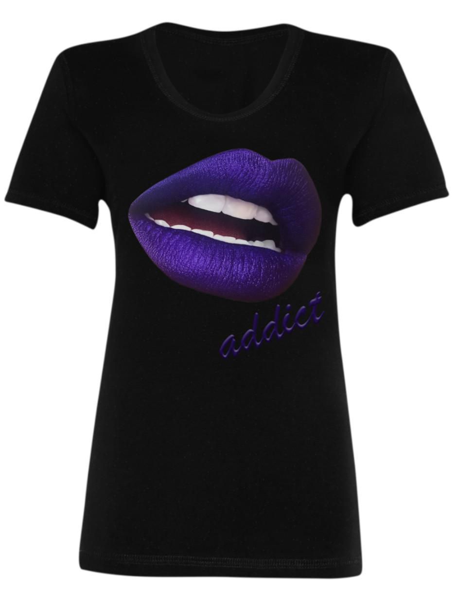 Playera tank manga corta Marëvnyk Addict Sensual Beso Love cuello redondo para mujer