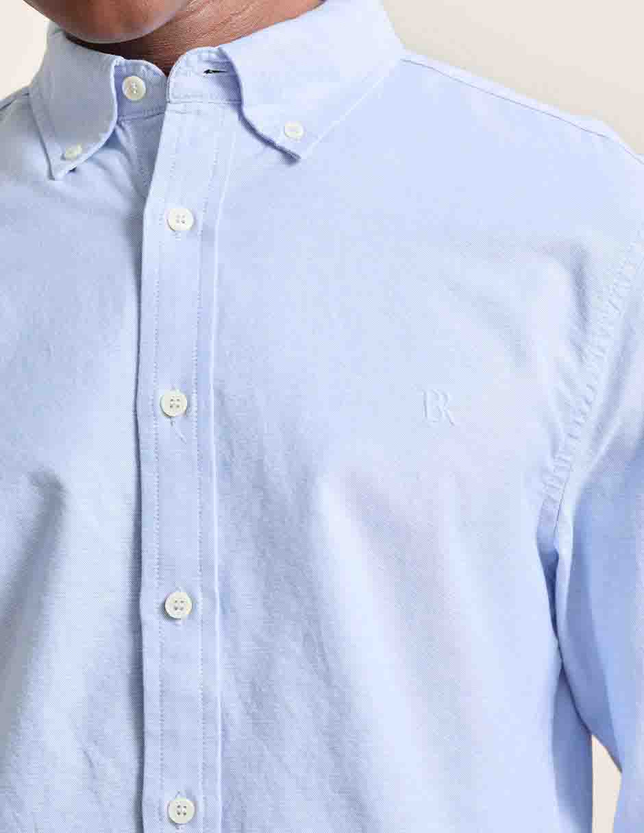 Camisa de vestir de algodón manga larga para hombre
