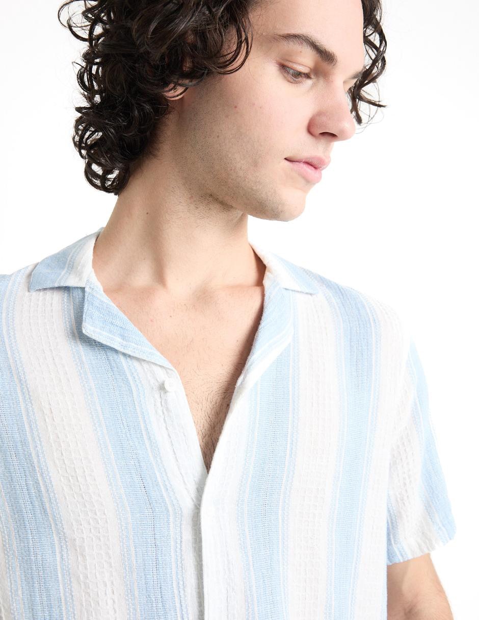 Camisa casual de algodón manga corta para hombre