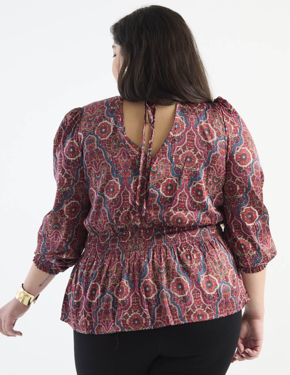 Blusa peplum manga 3/4 para mujer 5