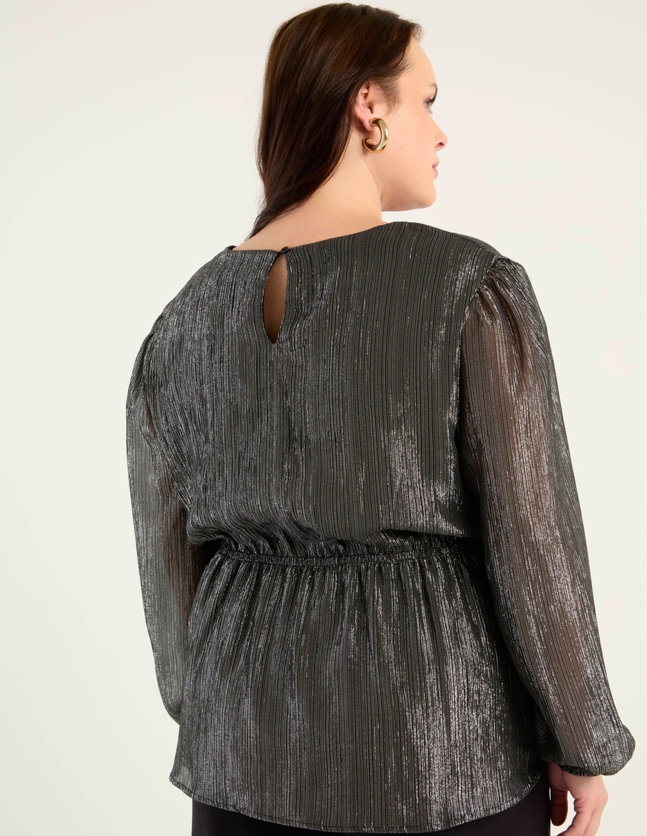 Blusa peplum manga larga para mujer 6
