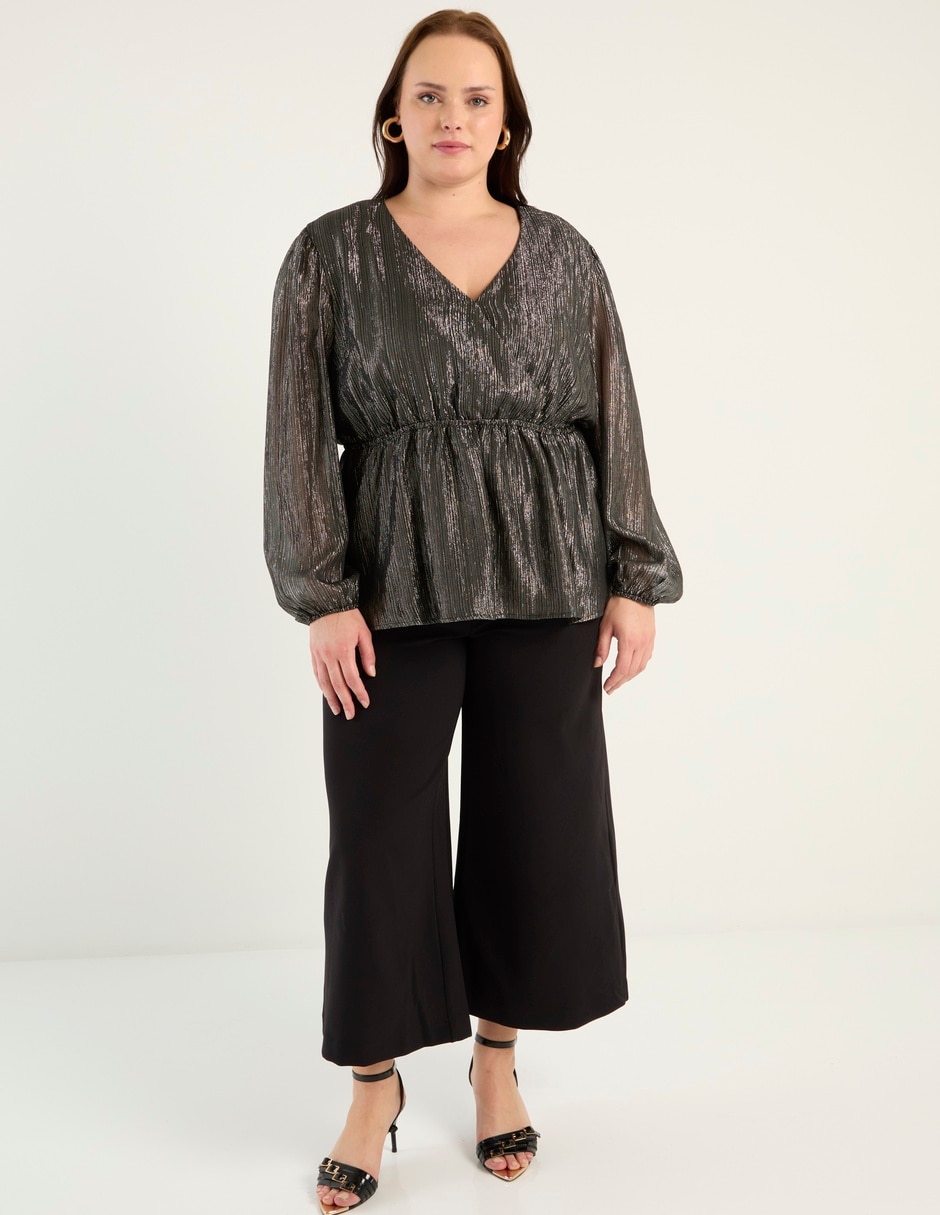 Blusa peplum manga larga para mujer 7