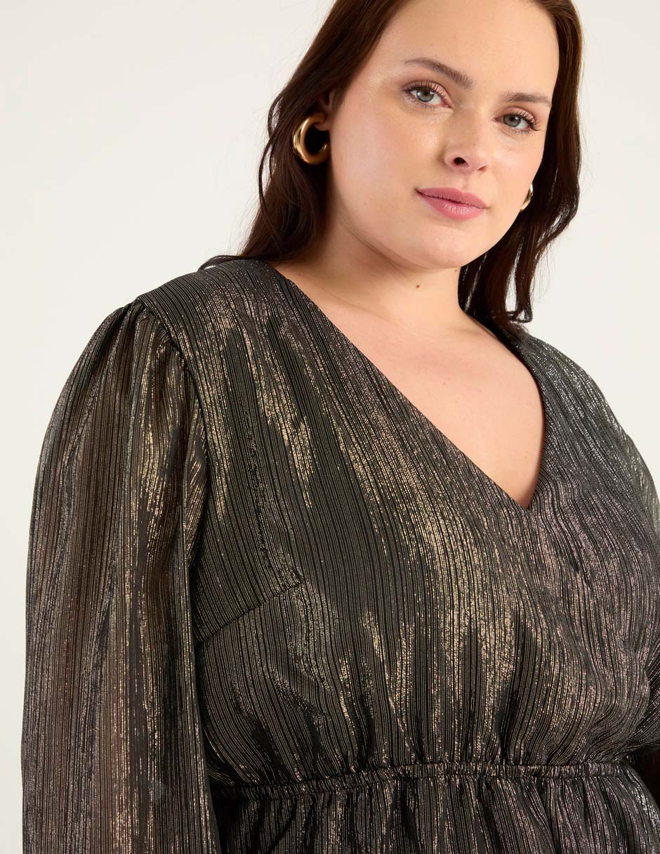 Blusa peplum manga larga para mujer 8