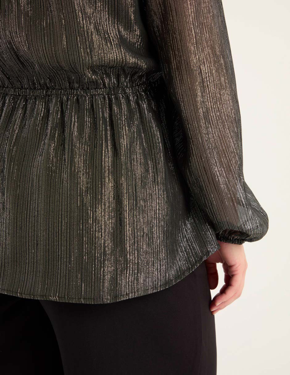 Blusa peplum manga larga para mujer 9