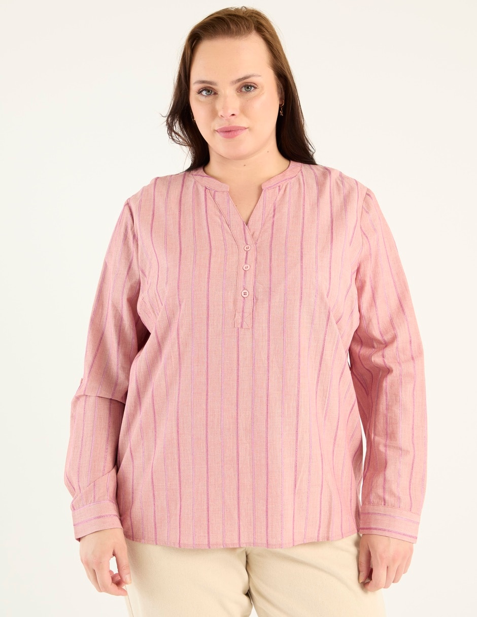 Blusa camisera manga larga para mujer 1