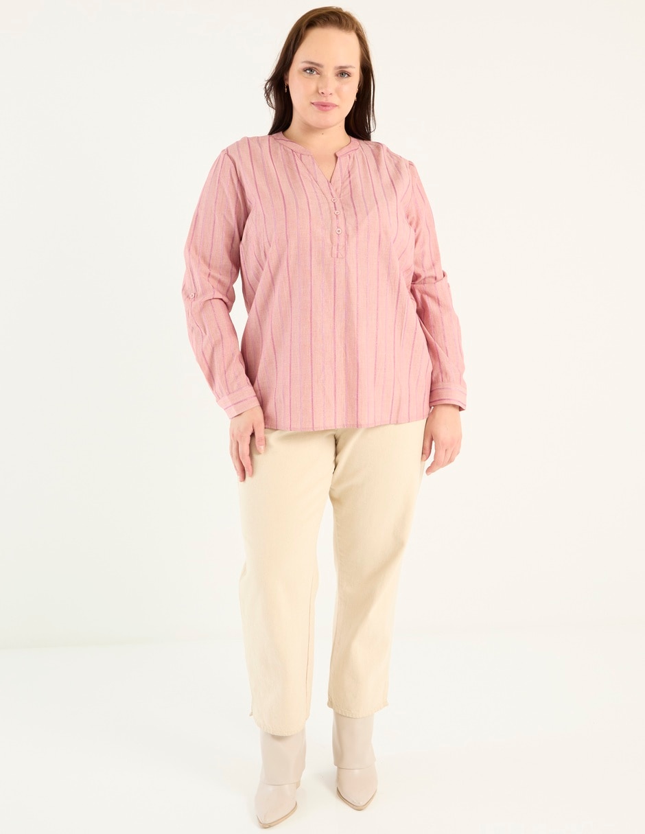 Blusa camisera manga larga para mujer 6