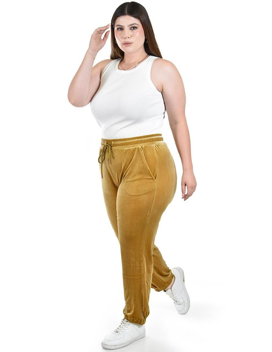 Pants regular con elástico para mujer 5