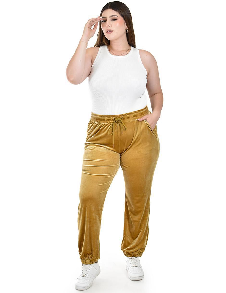Pants regular con elástico para mujer