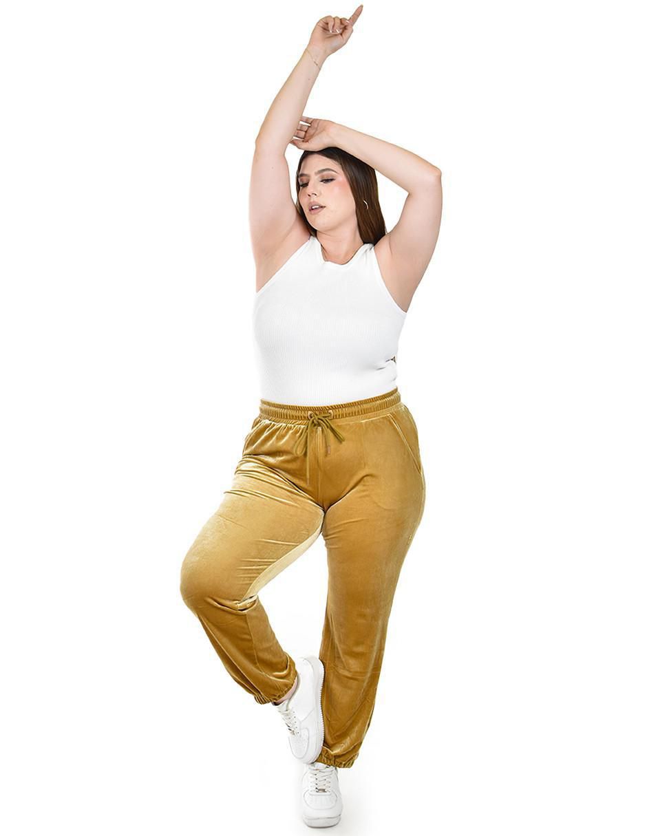 Pants regular con elástico para mujer
