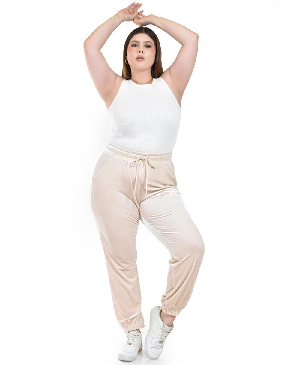 Pants regular con elástico para mujer 5