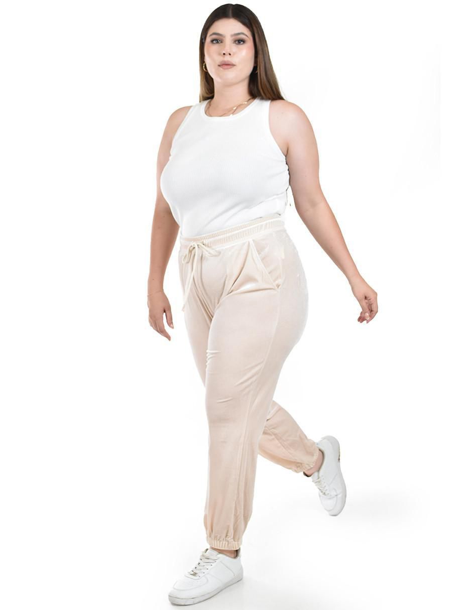Pants regular con elástico para mujer