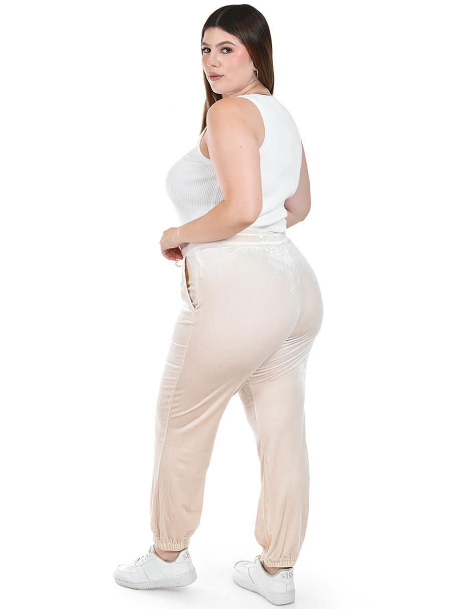 Pants regular con elástico para mujer