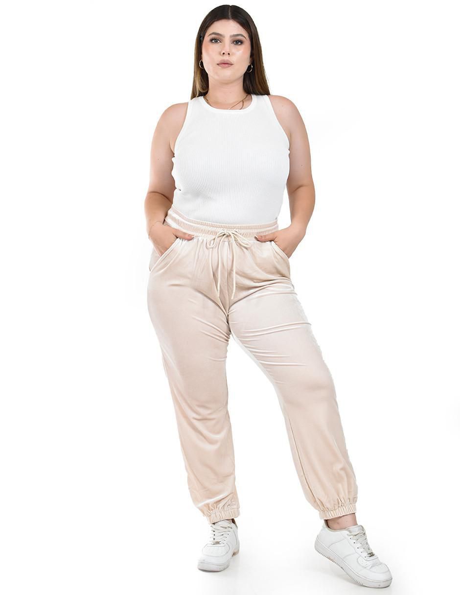 Pants regular con elástico para mujer