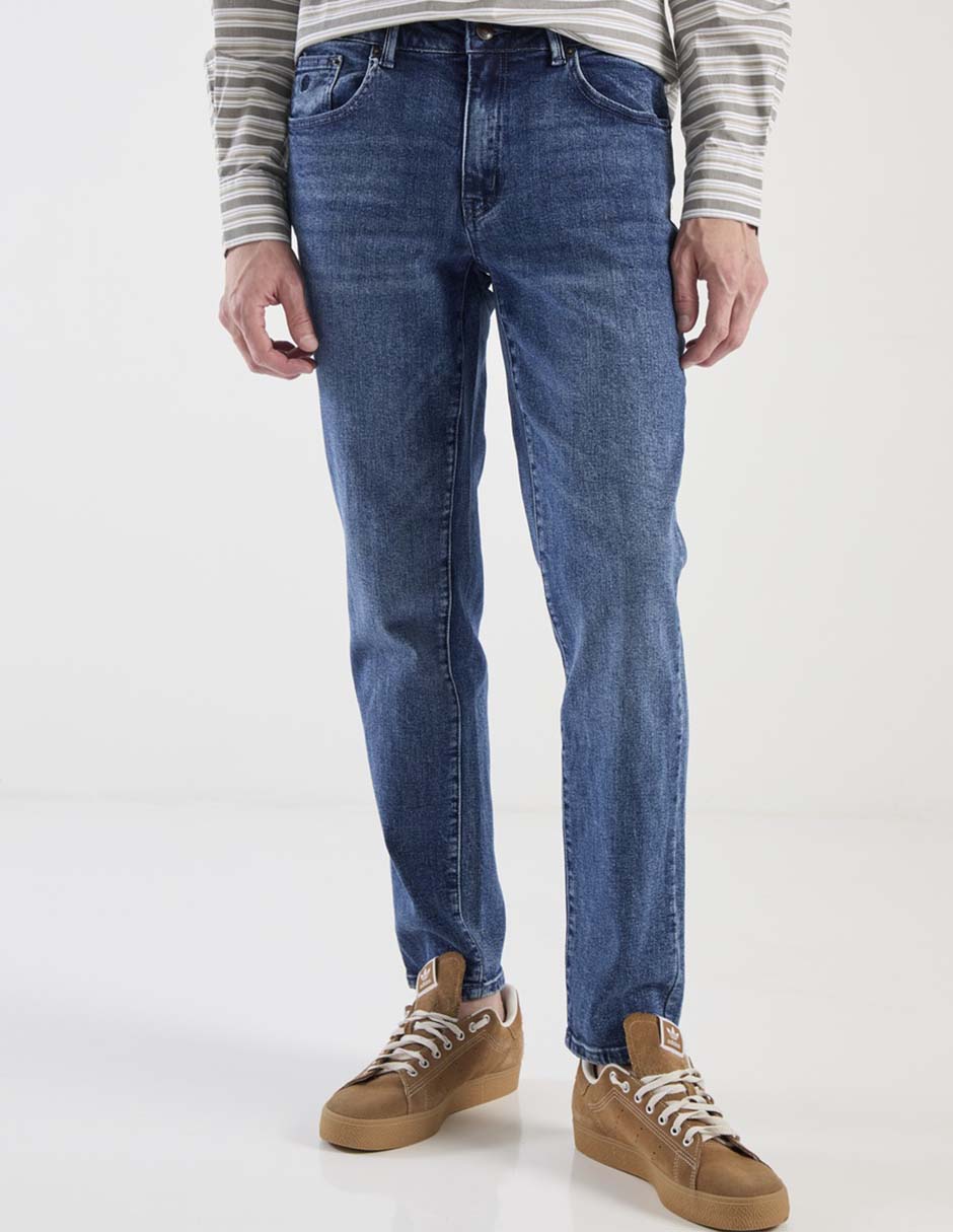 Jeans slim deslavado para hombre 1