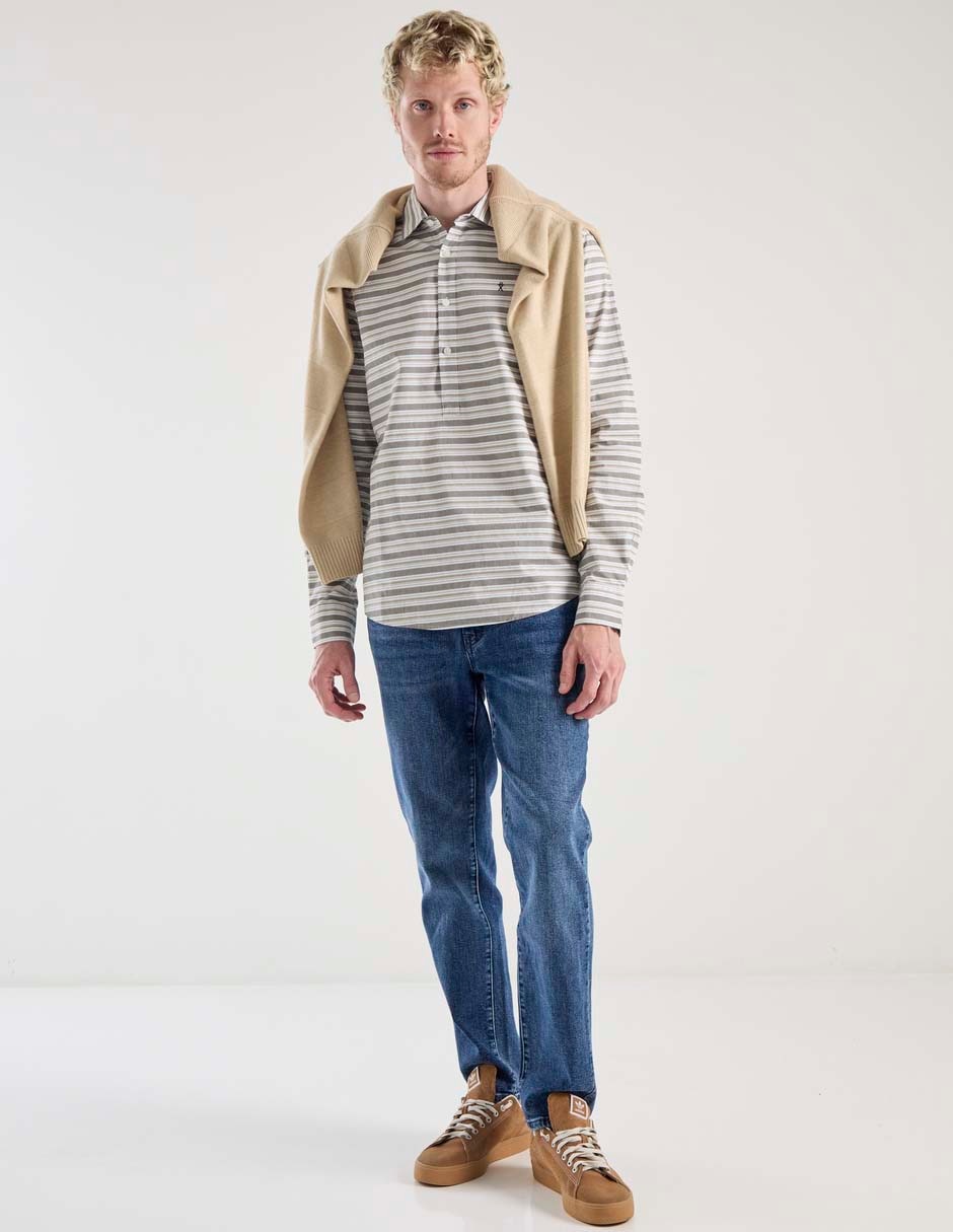 Jeans slim deslavado para hombre 6