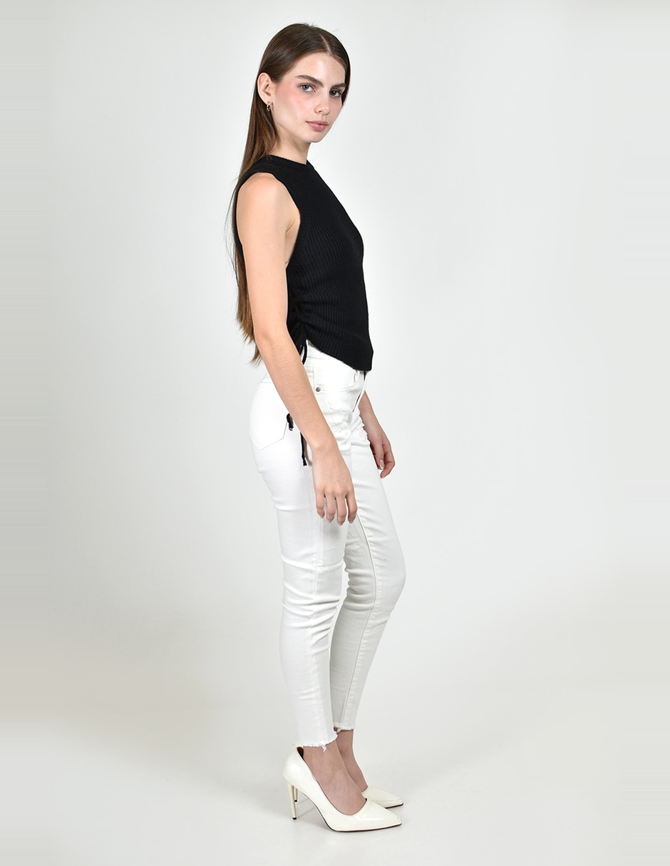 Jeans skinny corte media cintura para mujer 3