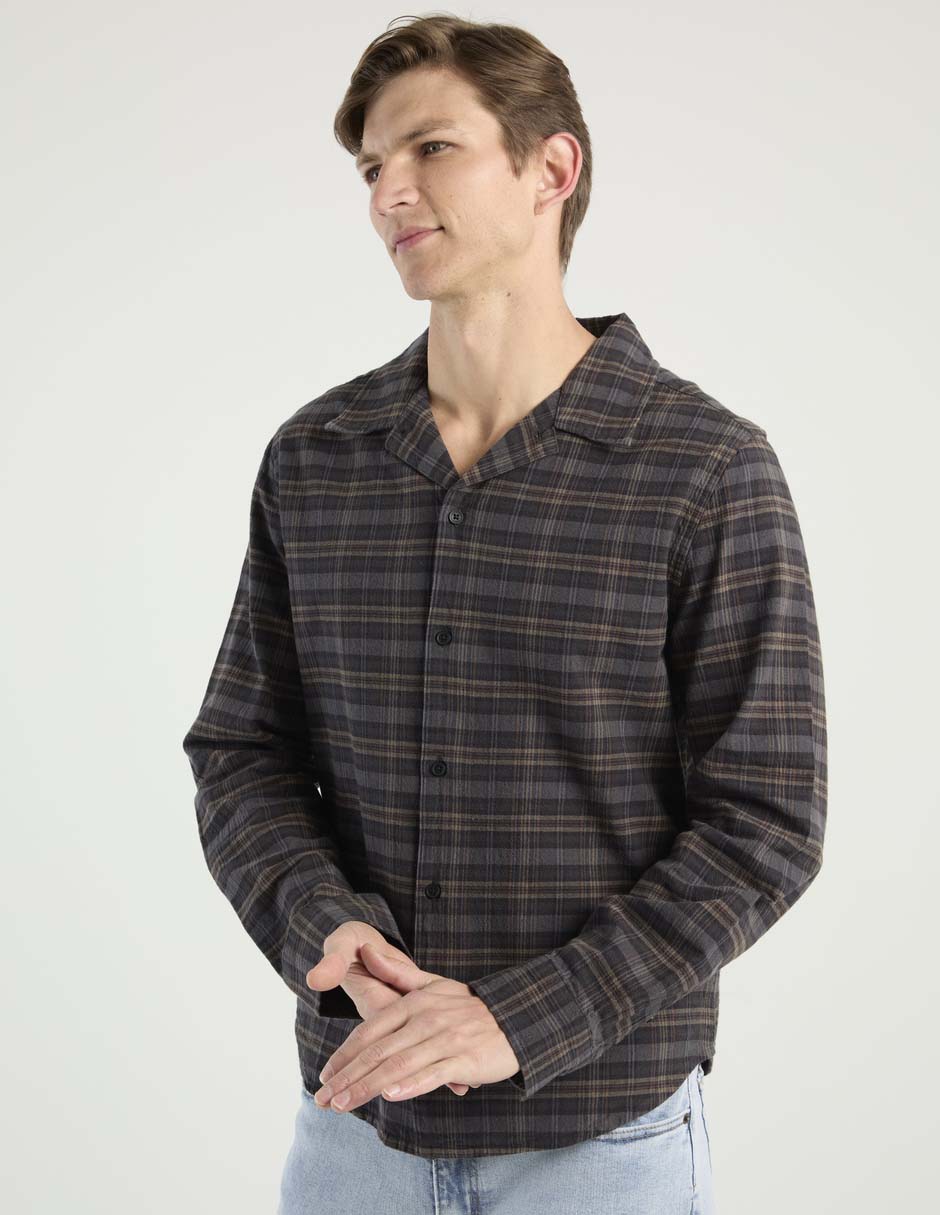 Sobrecamisa casual de algodón manga larga para hombre Sobrecamisa casual de algodón manga larga para hombre