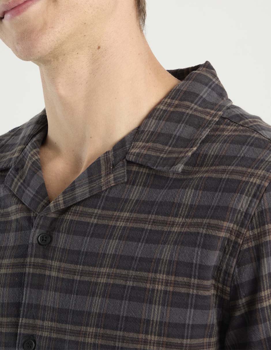 Sobrecamisa casual de algodón manga larga para hombre