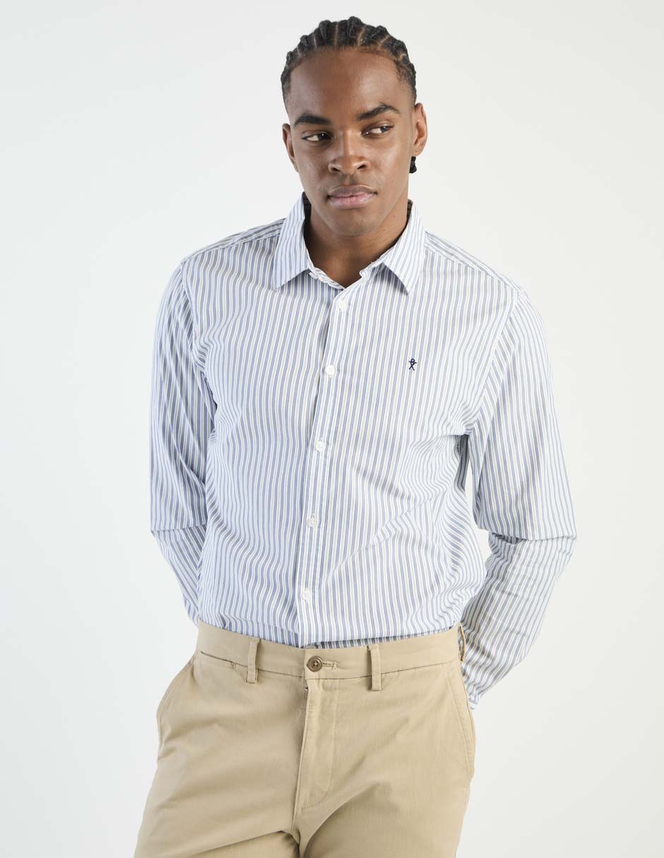 Camisa casual de algodón manga larga para hombre Camisa casual de algodón manga larga para hombre