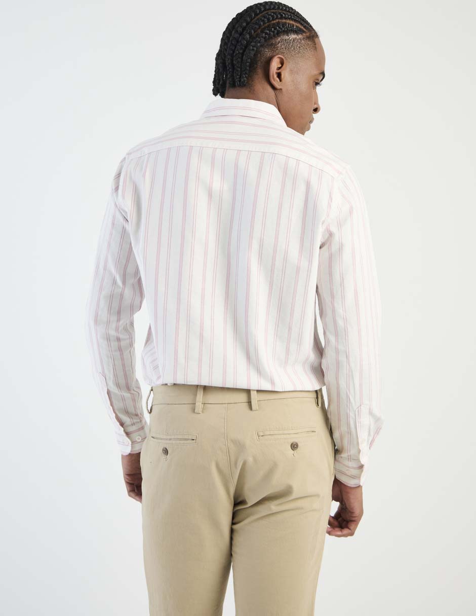 Camisa casual de algodón manga larga para hombre