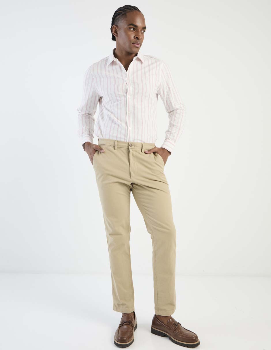 Camisa casual de algodón manga larga para hombre