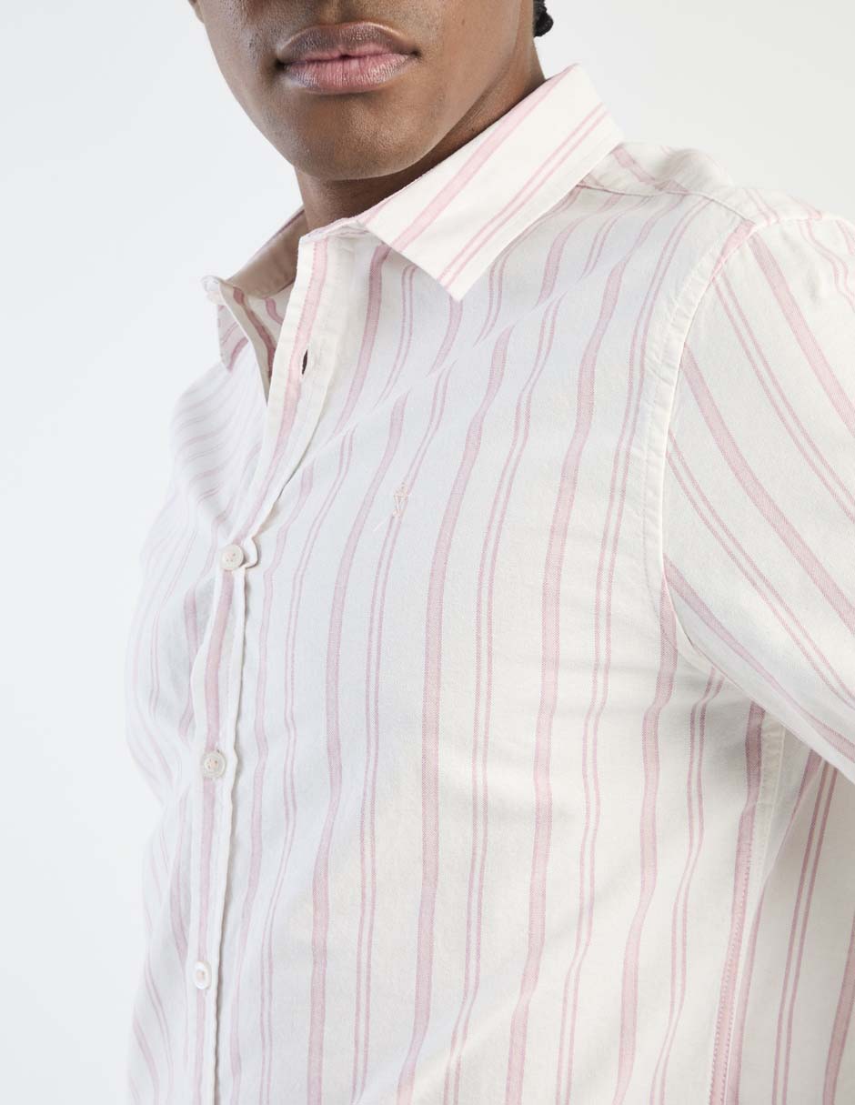Camisa casual de algodón manga larga para hombre