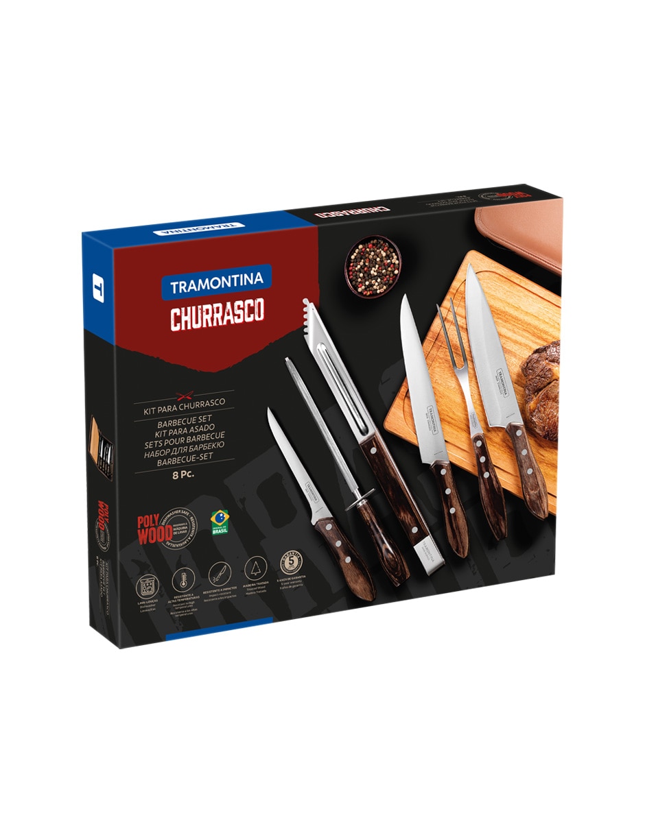 Set utensilios para asar Tramontina de acero inoxidable
