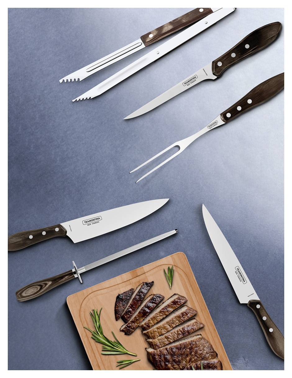 Set utensilios para asar de acero inoxidable Set utensilios para asar de acero inoxidable