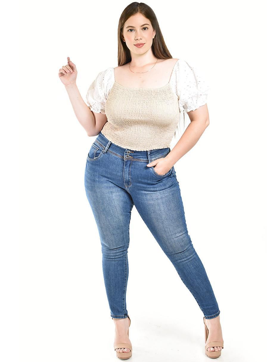Jeans skinny j-dff-1631-medio para mujer