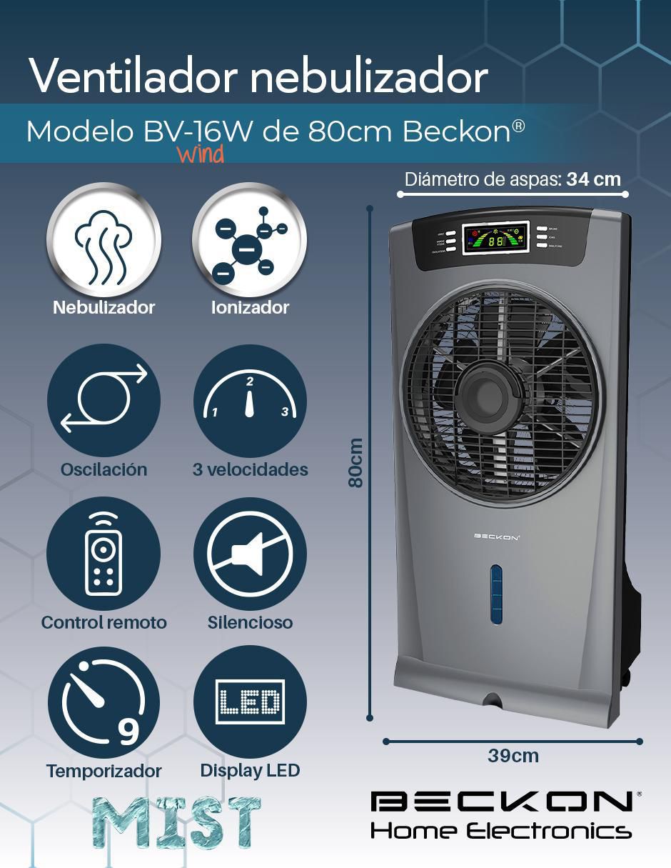 VENTILADOR DE TORRE BV-16WWIND B, GRIS 8